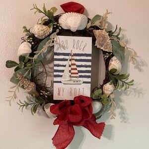 Nautical Mini Wreath with Red, White & Blue Accents